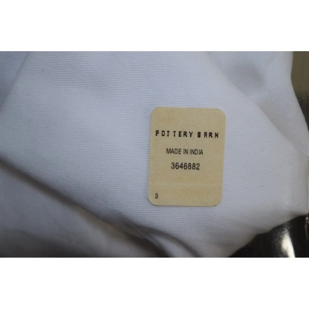 Pottery Barn White 100% Cotton DINING ARM Chair Slipcover with Side Ties